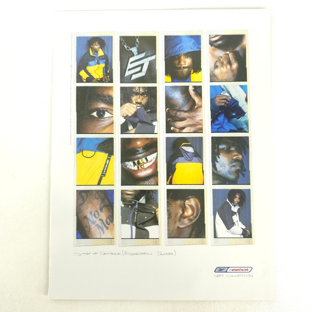 Reebok Edgerrin James 2001 NFL Print Ad Vintage Promotion Colts Football Display